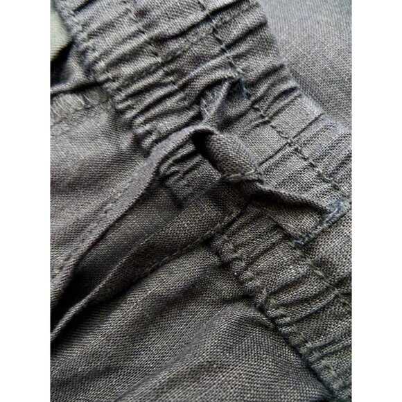 NEW! H&M Linen Blend Relaxed Pants High Waisted Black  SZ M - Picture 7 of 9
